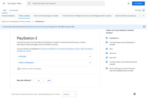 
                            1. PlayStation 3 - YouTube-Hilfe - Google Support
