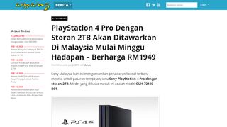 
                            10. PlayStation 4 Pro Dengan Storan 2TB Akan Ditawarkan Di ...