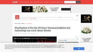 
                            6. PlayStation 4 Pro für 99 Euro: Umtauschaktion bei GameStop nur ...