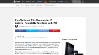 
                            6. PlayStation 4: PSN-Namen oder ID ändern – geht das? – GIGA