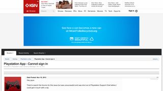 
                            5. Playstation App - Cannot sign in | IGN Boards - IGN Entertainment