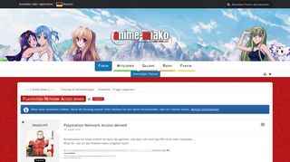 
                            11. Playstation Network Access denied - Probleme / Fragen allgemein ...