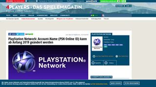 
                            11. PlayStation Network: Account-Name (PSN Online ID) kann ab Anfang ...