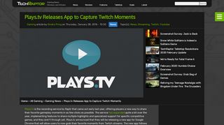 
                            12. Plays.tv Releases App to Capture Twitch Moments - TechRaptor
