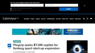 
                            10. PlayUp seeks $7.6M capital for fantasy sport start-up expansion ...