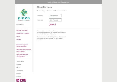 
                            8. Plaza Home Mortgage Login