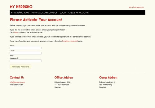 
                            6. Please Activate Your Account - Herräng Dance Camp