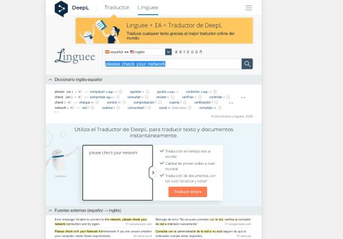 
                            2. please check your network - Traducción al español – Linguee
