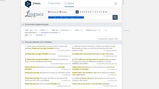 
                            3. please enter your login information - Traduction française – Linguee