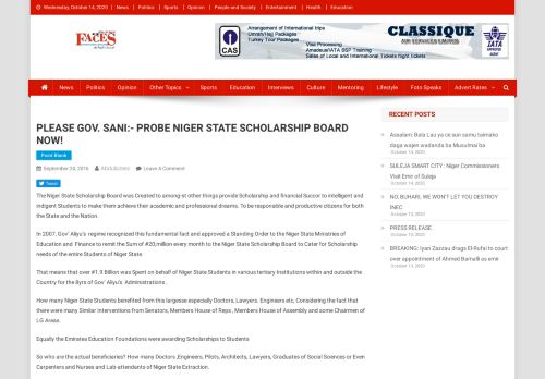 
                            5. PLEASE GOV. SANI:- PROBE NIGER STATE SCHOLARSHIP BOARD ...