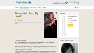 
                            9. Please Help Fund My Dream :: Champion Page | BackaBuddy