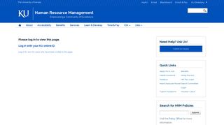 
                            2. Please log in | Human Resource Management - KU Human Resources