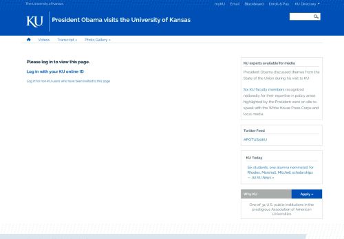
                            7. Please log in | President Obama visits the University of Kansas