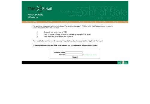 
                            12. Please Log In - TAM Retail