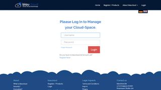 
                            3. Please Log In to Manage your Cloud-Space. - Blaucloud