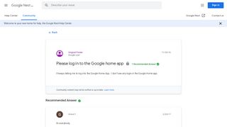 
                            9. Please log in to the Google home app - Google Product Forums