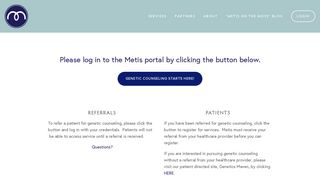 
                            5. Please log in to the Metis portal by clicking the button ... - Metis Genetics