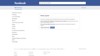 
                            7. Please Log Out - Facebook