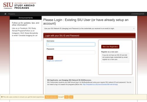 
                            7. Please Login > Existing SIU User (or have already setup an account ...