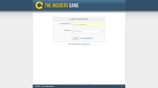 
                            9. Please login - The Insiders Game