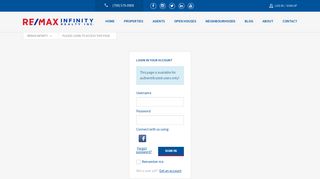 
                            5. Please login to access this page - Remax Infinity Realty Inc.