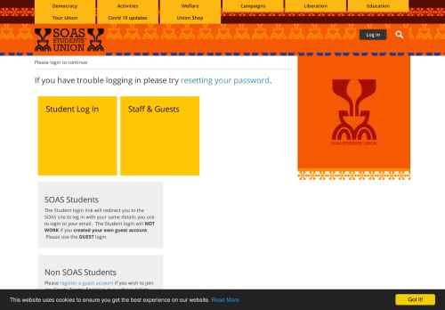 
                            12. Please login to continue - SOAS Students Union