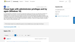 
                            6. Please login with administrator privileges and try again (Windows ...