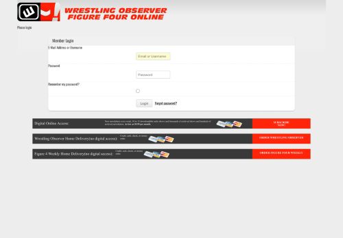 
                            1. Please login - Wrestling Observer