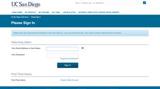 
                            1. Please Sign In - UCSD Jobs