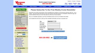 
                            9. Please Subscribe To Our Free Weekly Cruise ... - Vacations To Go