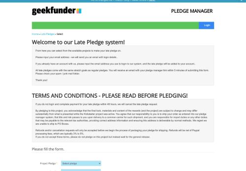 
                            2. Pledge Manager - Default - GeekFunder