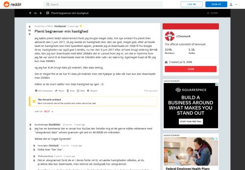 
                            12. Plenti begrænser min hastighed : Denmark - Reddit