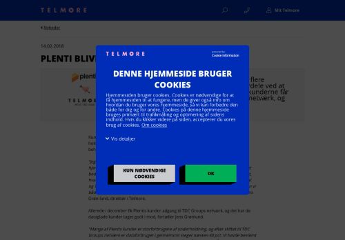 
                            2. Plenti bliver en del af Telmore og Danmarks bedste 4G-netværk