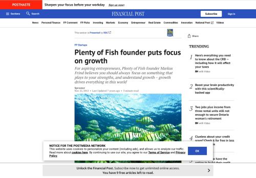 
                            12. Plenty of Fish founder puts focus on growth | Financial Post