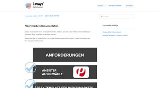 
                            11. Plentymarkets Dokumentation – i-ways sales solutions GmbH