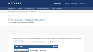 
                            12. Plesk: Dokumentenstamm ändern | METANET - Web. Mail. Server.