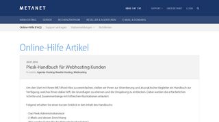 
                            6. Plesk-Handbuch für Webhosting Kunden | METANET - Web. Mail ...