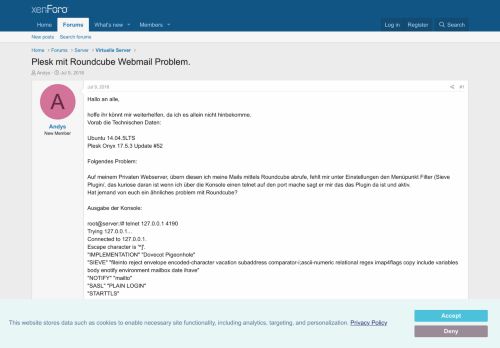 
                            12. Plesk mit Roundcube Webmail Problem. | Server Support Forum