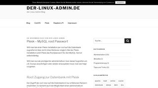 
                            8. Plesk - MySQL root Passwort - der-linux-admin.de