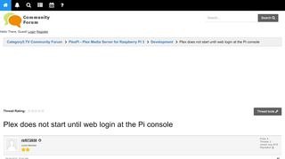 
                            13. Plex does not start until web login at the Pi console - Category5 ...