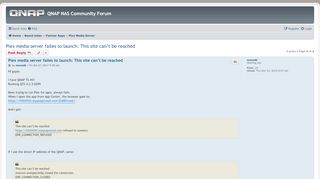 
                            13. Plex media server failes to launch: This site can't be reached ...