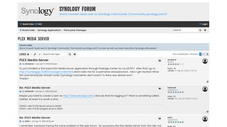 
                            9. PLEX Media Server - Synology Forum