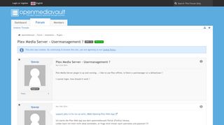 
                            11. Plex Media Server - Usermanagement ? - Plugins - openmediavault