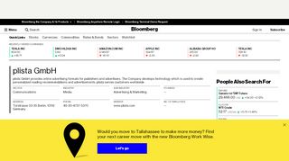 
                            13. plista GmbH: Private Company Information - Bloomberg
