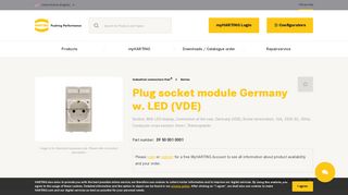 
                            11. Plug socket module Germany w. LED (VDE) | HARTING Technology ...