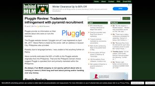 
                            12. Pluggle Review: Trademark infringement with pyramid recruitment