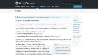 
                            3. Plugin API/Action Reference « WordPress Codex