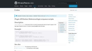 
                            11. Plugin API/Action Reference/login enqueue scripts « WordPress Codex