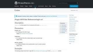 
                            4. Plugin API/Filter Reference/login url « WordPress Codex