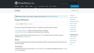 
                            2. Plugin API/Hooks « WordPress Codex